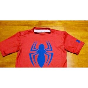 Under Armour Red Shirt with Blue Spider Design